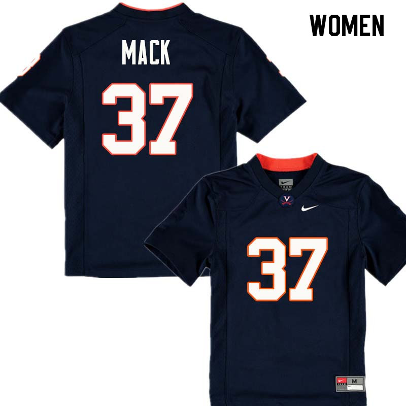Women #37 Jordan Mack Virginia Cavaliers College Football Jerseys Sale-Navy